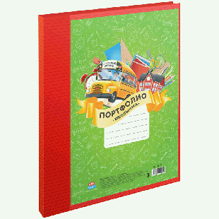 Папка-портфолио пластиковая А4 ArtSpace, на 2 кольцах для школьника, 10 файлов