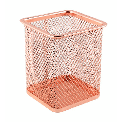 Стакан ' KWELT ' 8*8*9,5см, металлический сетчатый, квадратный, медный