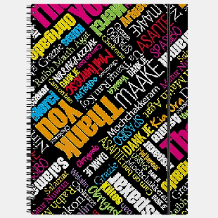 Тетрадь А4 80л ' Erich Krause ' спираль Thank you, клетка, обложка - матовый пластик с фактурой «песок», на резинке