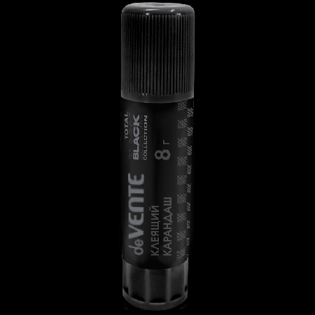 Клеящий карандаш PVP основа 'deVENTE. TOTAL BLACK' 08 г (быстросохнущий) в картонном дисплее с пластиковым поддоном, ассорти 4 пастельных цвета корпуса