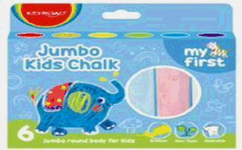 Набор мела keyroad jumbo, разноцветный, 6 шт в коробке