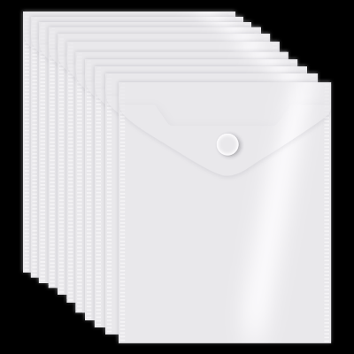 Папка-конверт на кнопке 'deVENTE' A6 (140x170 мм) 180 мкм, полипропилен, прозрачная, 10 шт в упаковке