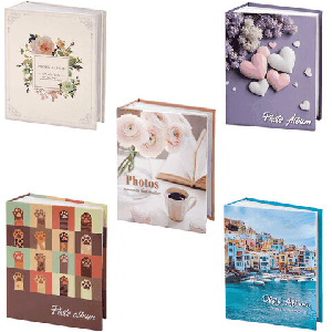 Фотоальбом BRAUBERG на 100 фото 10х15 см, ассорти 5 дизайнов, твердая обложка, 391444