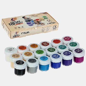 Гуашь ' Луч ' Школа творчества 18цв*20мл картонная упаковка