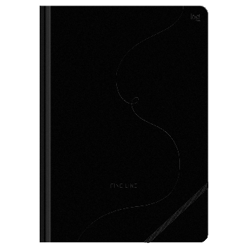 Записная книжка А4, 80л., BG 'Тонкая грань', кожзам, фактурное тиснение, с резинкой, черный
