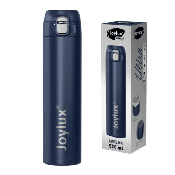 Термокружка 520 мл JOYLUX (ДЖОЙЛЮКС) ULTRA BLUE, нержавеющая сталь SUS304, синий матовый, 700278