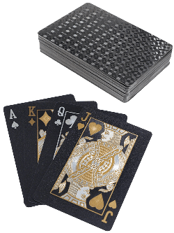 Карты игральные пластиковые чёрные Классический стиль (54 шт.) ИН-4387