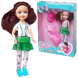 Кукла ' Lutie Fashion Girl ' 14,5см, мопед, шлем, картонная упаковка 14*18*4см