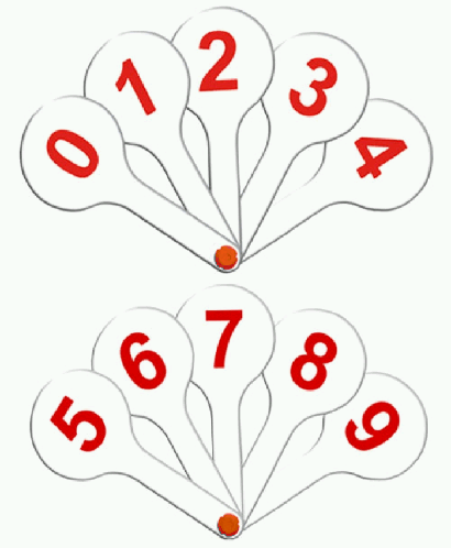 Касса (веер) цифры от 0 до 9