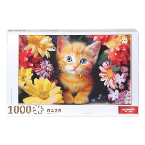 Котёнок в цветах. Пазлы классические. 1000 деталей. 355х235х50 мм. Умные игры в кор.10шт