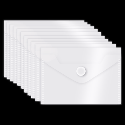 Папка-конверт на кнопке 'deVENTE' A7 (105x74 мм) 180 мкм, полипропилен, прозрачная, 10 шт в упаковке