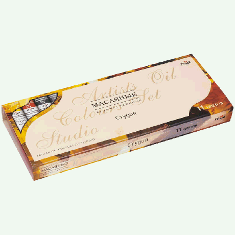Набор масляных красок 'Студия' 12 цветов+2 белила, тубы 9 мл