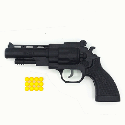 Пистолет с пульками ' Toys ' 14*8см, пульки- 12шт, пакет, европодвес