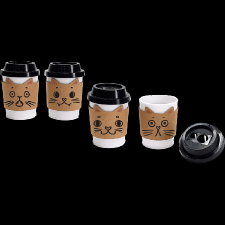 Точилка для карандашей 'deVENTE. MooreCafe' 2 отверстия, пластмассовая с контейнером, каждая с индивидуальной маркировкой, с 4-мя разными кошачьими мордочками на капхолдере