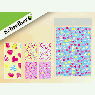 Ткань ' Schreiber ' самоклеящаяся А4 Сердечки, цвета в ассортименте S 2503