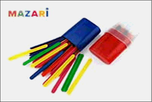 Счетные палочки пластиковые, 30шт., цв. ассорти, пластиковый пенал