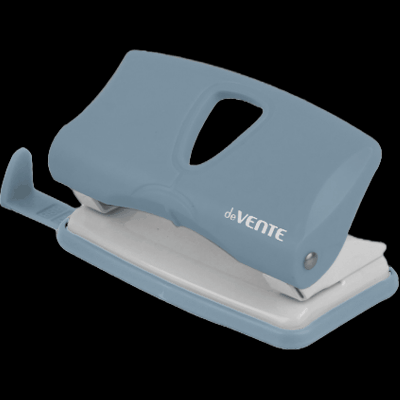 Дырокол 'deVENTE. sigNATURE' (10 листов) пластиковый с линейкой, в картонной коробке, цвет сумеречный синий