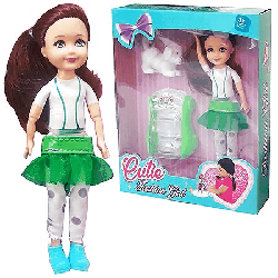 Кукла ' Lutie Fashion Girl ' в наборе: кукла 14см, машинка 7*4см, собачка 3,5*2см, картонная упаковка 14*18*4см