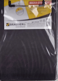 Доска-планшет BRAUBERG 'NUMBER ONE A-5' с верхним прижимом, 15,8*23см, картон/ПВХ, черная, 232224