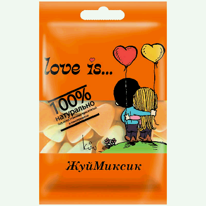 Жевательный мармелад Love is , банан-клубника, 25г