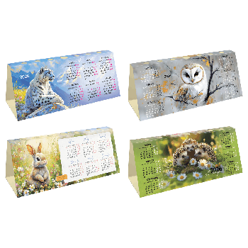 Календарь-домик с высечкой, 210*85 мм BG 'Животные', ассорти, 2026г.