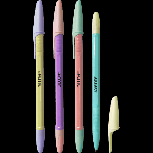 Ручка шариковая 'deVENTE. Pastel' d=0,7 мм, шестигранный корпус с рифлёной грип-зоной, цвета корпуса - ассорти в пастельный тонах, сменный стержень, индивидуальная маркировка, в ка