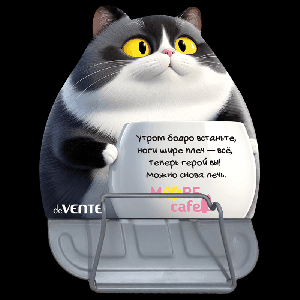 Подставка для учебников и книг 'deVENTE. MooreCafe' 17x17,3 см, металлическая окрашенная, в форме кота, вес 270 г, с противоскользящими ножками, с полноцветным рисунком, в пластико