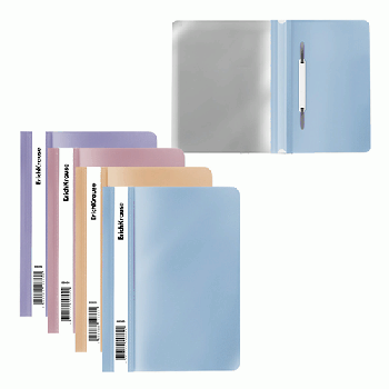 Скоросшиватель пластиковый МАЛЫЙ ФОРМАТ А5+ ' Erich Krause ' Soft Manga 120/180мкм, ассорти, текстура повехности- песок