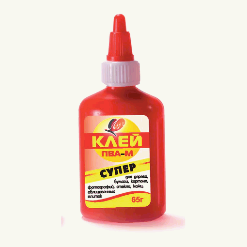 Клей ПВА-М ЛУЧ 'Супер' (бумага, картон, кожа, ткань, дерево, стекло, фотографии), 65 г, 20С 1332-08