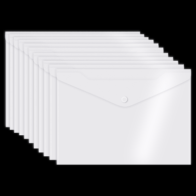 Папка-конверт на кнопке 'deVENTE' A4 (330x235 мм) 300 мкм, полипропилен, прозрачная, 10 шт в упаковке