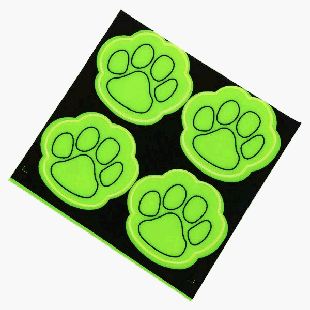 Наклейки световозвращающие 'deVENTE. Paw' 50x50 мм, ПВХ, желтые, в пластиковом пакете с подвесом