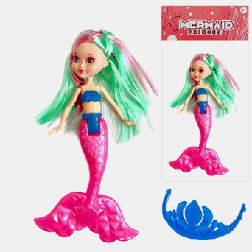 Кукла ' Mermaid ' Princess, Русалка, набор: кукла 19см, диадема, пакет, 21*12см