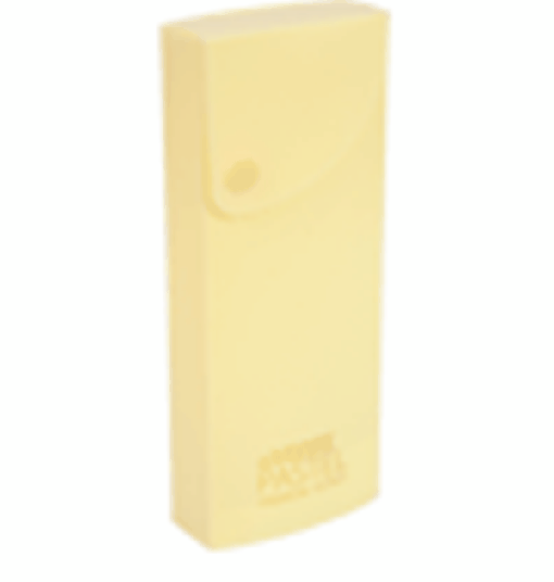 Пенал 'deVENTE. Pastel' 20x7,4x2,7 см, прямоугольный, выдвижной, на кнопке, пластик 650 мкм, фактура 'песок' непрозрачный канареечный, в пластиковом пакете дев