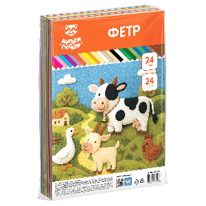 Фетр Мульти-Пульти, А4, 24л., 24цв., 1мм, мягкий