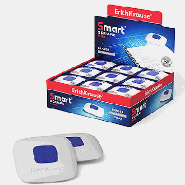 Ластик Erich Krause Smart Mini квадратный с пластиковым держателем
