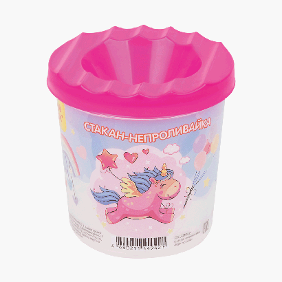 Стакан-непроливайка Мульти-Пульти 'Единорожка' (полный 250мл, до уровня 50мл), с рисунком