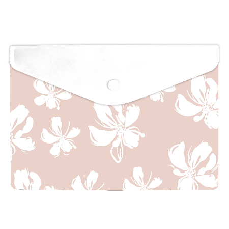 Папка для школьных тетрадей. ЦВЕТЫ НА БЕЖЕВОМ. Формат А5. Размер: 24x17 см. Материал: полипропилен. Толщина: 180 мкм. Количество отделений - 1 отделение (-я). Тип застёжки: кнопка.