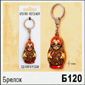 Брелок Ростов Матрёшка в очках 2,8*5