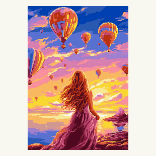 Картина по номерам на картоне 20*28,5 см 'Провожая мечту'