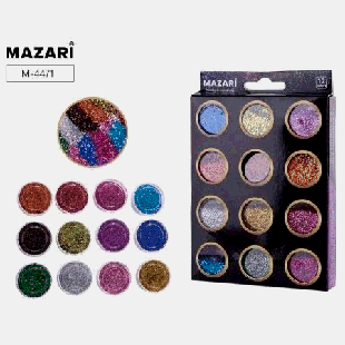 Набор блесток декоративных ' Mazari ' № 7 12цв 5,6г, картонная упаковка