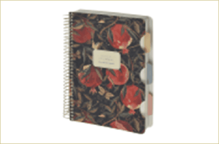 Записная книжка 'daily journal' a5, 200 л. на спирали, с разделителями 'flora.гранат'