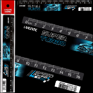 Линейка пластиковая 'deVENTE. Super Turbo' 16 см, с дизайном, с индивидуальной маркировкой, с цветным стикером