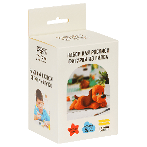 Набор для росписи фигурки из гипса ТРИ СОВЫ 'Пёсик мечтатель', с красками и кистью