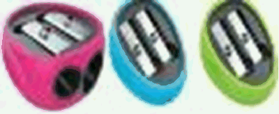 Точилка keyroad rubber. пластик, 2 отверстия. ассорти. дисплей