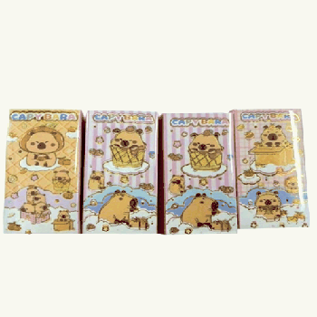 Набор бумажных стикеров 'Капибара' 3,5*7,5 см, микс 4 вида, 77404 Набор бумажных стикеров 'Капибара' 3,5*7,5 см, микс 4 вида