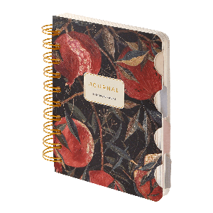 Записная книжка 'art journal' а6,120 л. на гребне, с разделителями'flora.гранат'