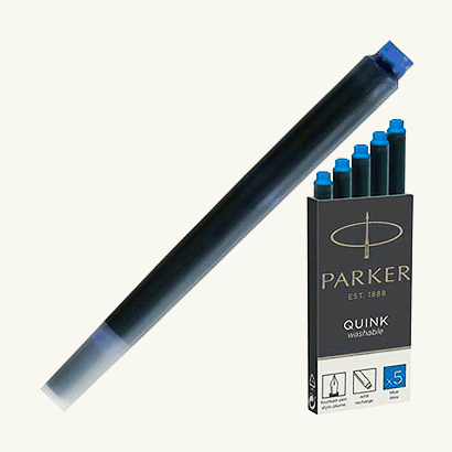 Картриджи чернильные ' Parker ' Cartridge Quink Z11 7,45см 5шт синие, смывающиеся, комплект