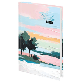 Ежедневник датированный 2026 145х215 мм, А5, STAFF, ламинированная обложка, 'Живопись', 117329