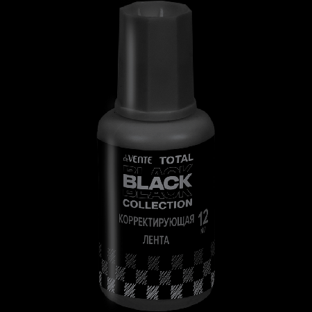 Корректирующая жидкость 'deVENTE. TOTAL BLACK' 20 мл, быстросохнущая, в бутылочке с кисточкой, цвета корпуса черный, в пластиковом поддоне