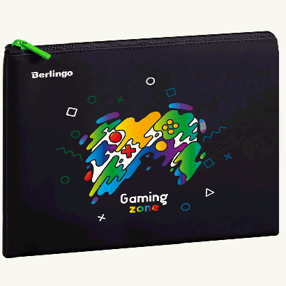 Папка 1 отделение, А5 Berlingo 'Gaming Zone', 255*205мм, полиуретан, на молнии